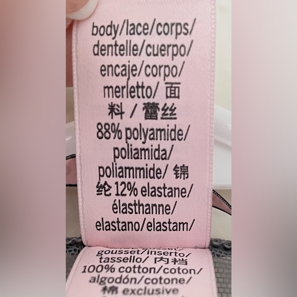 Victorias Secret Gray Lace Mesh Cotton Scoop Neck Teddy Bodysuit; size M - Picture 7 of 10